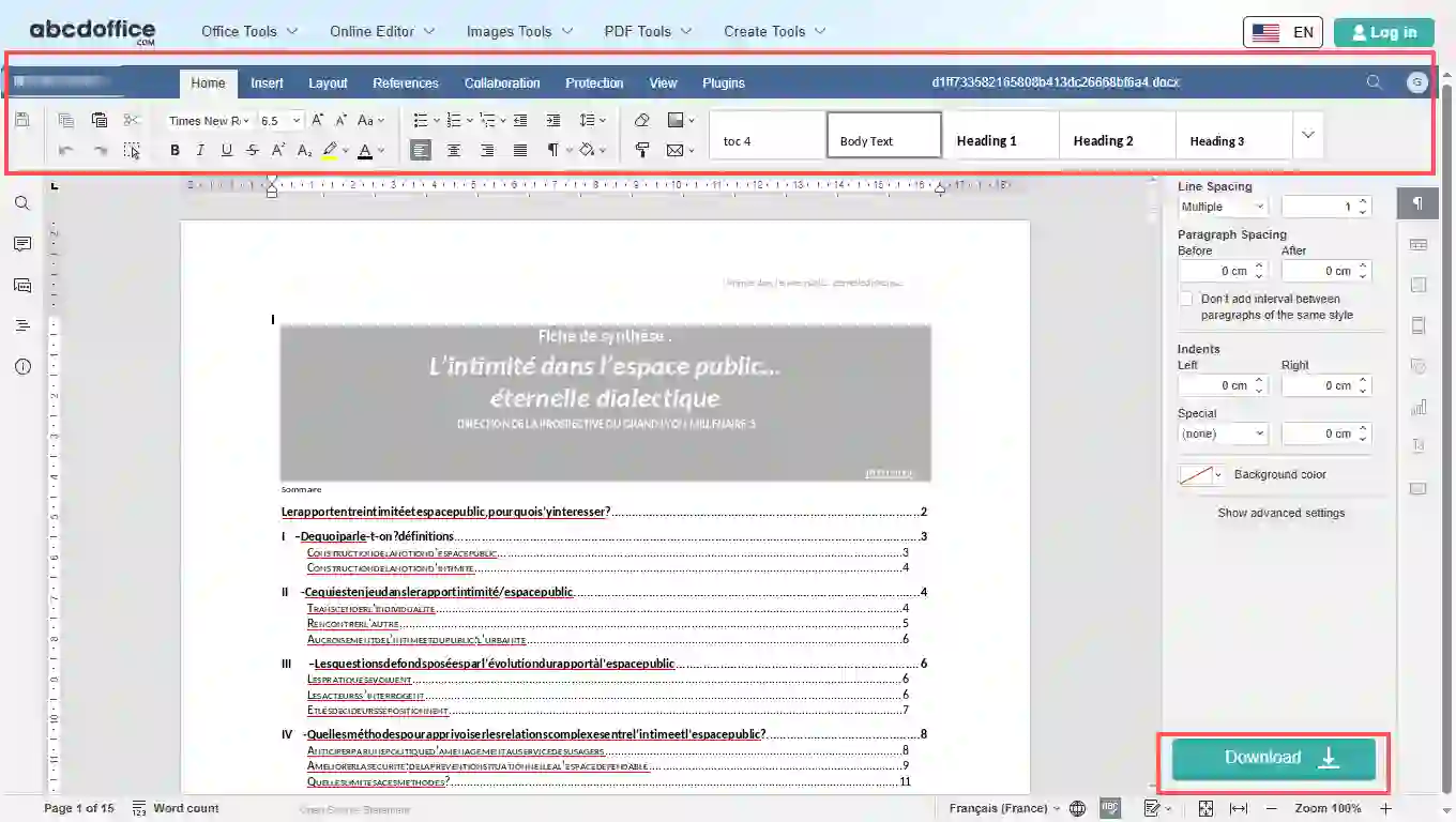 Stap 3: Bewerken in de online docx-editor