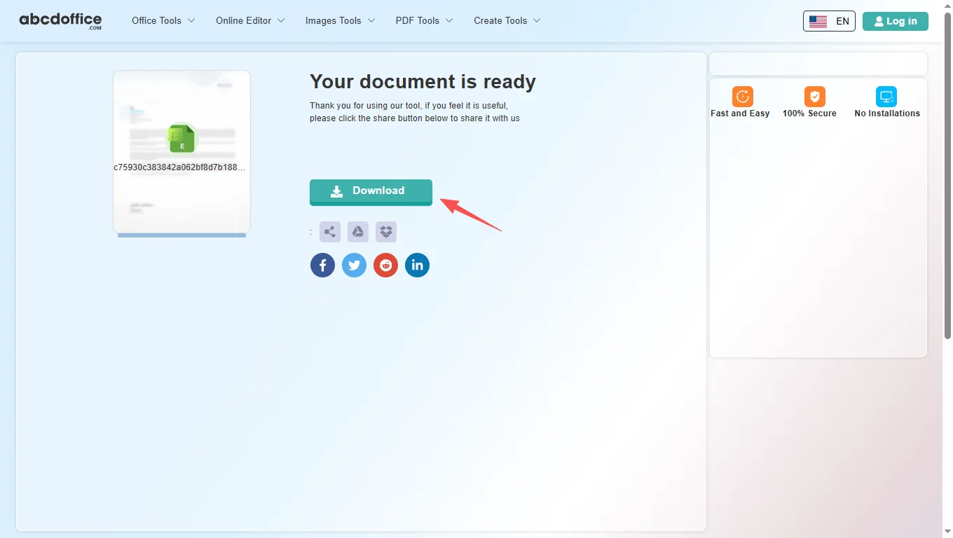 Stap 4: Download XLSX of PDF