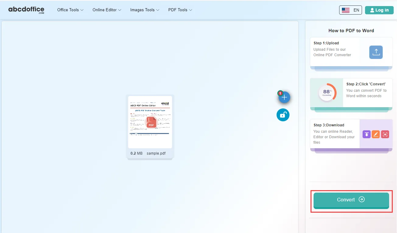 Stap 3: Converteer PDF naar Word online
