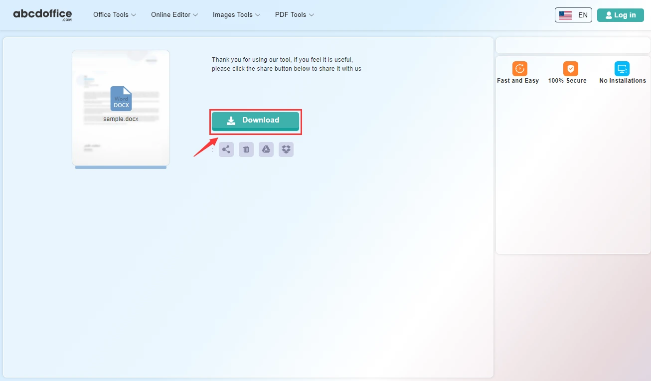 Stap 4: Download DOCX- of Word-bestanden