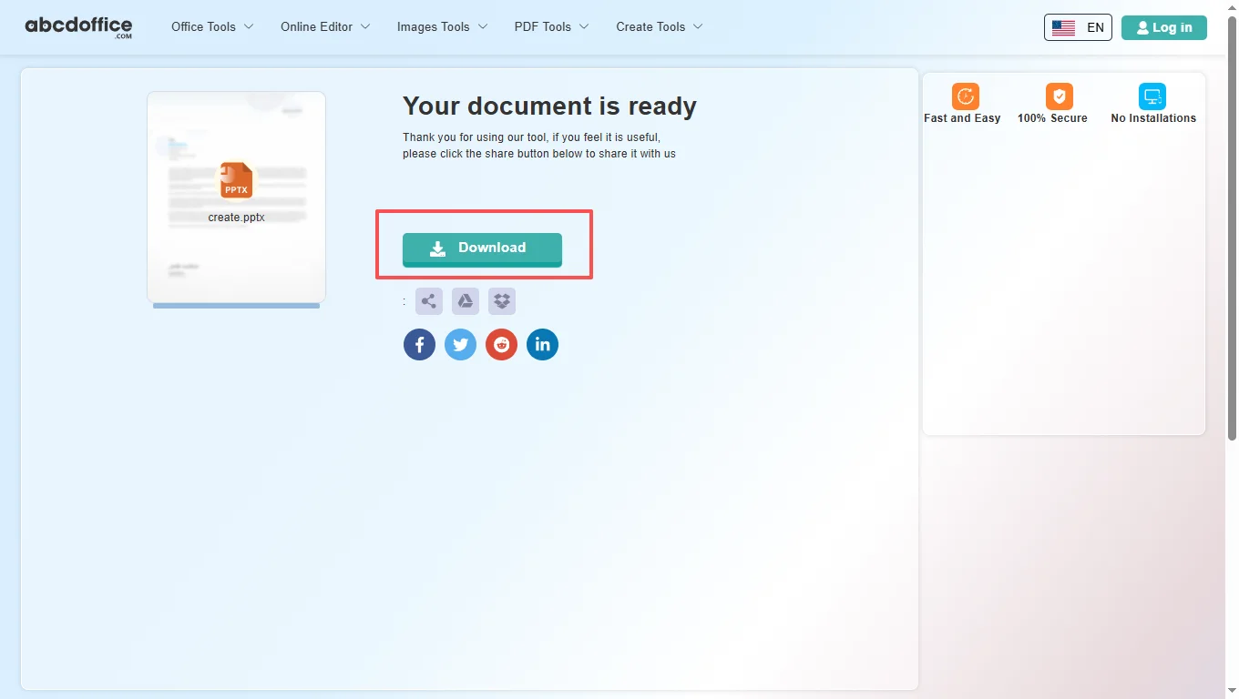Stap 4: Download PPTX of PDF