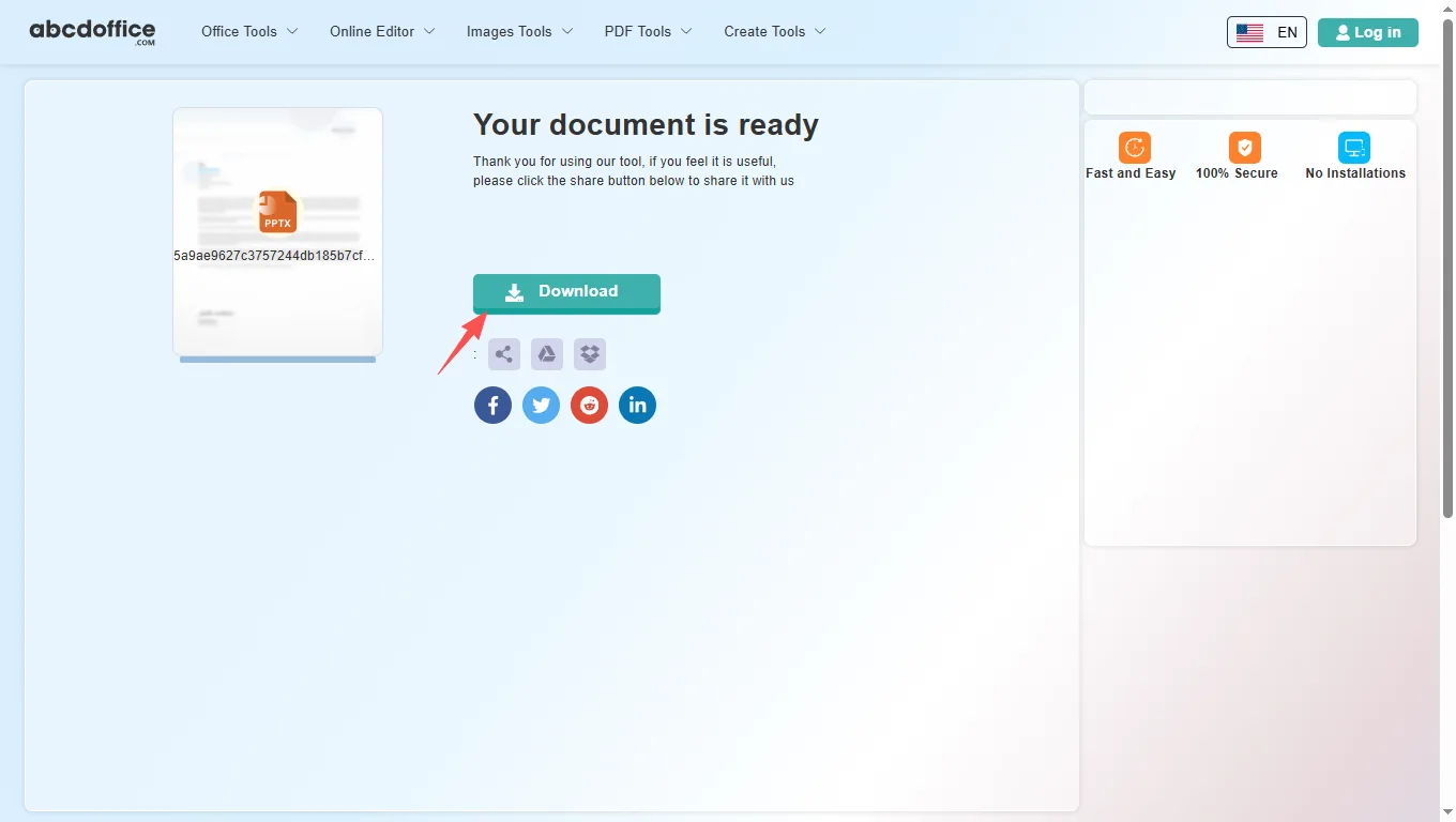 Stap 4: Download de geconverteerde PDF