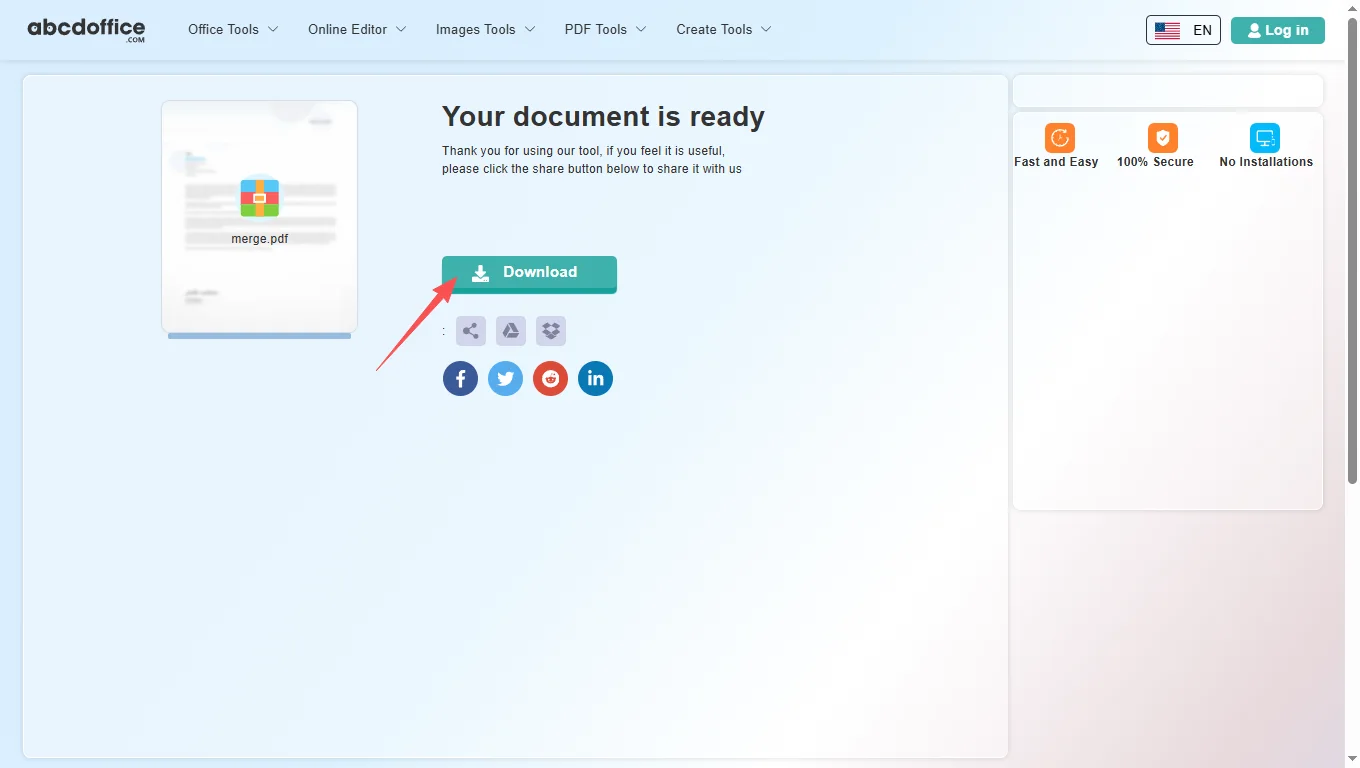 Stap 4: Download gesplitste PDF-bestanden