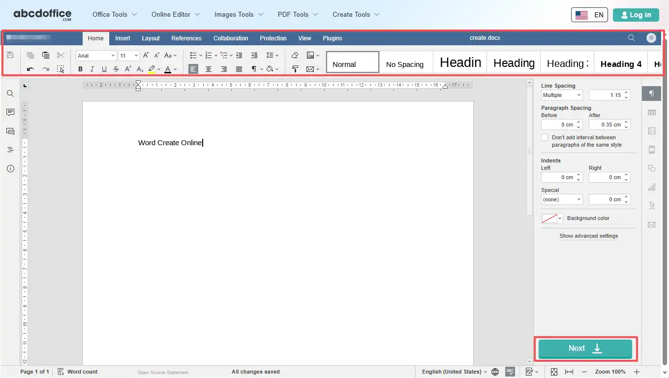 Stap 2: Bewerk uw nieuwe Word-document online