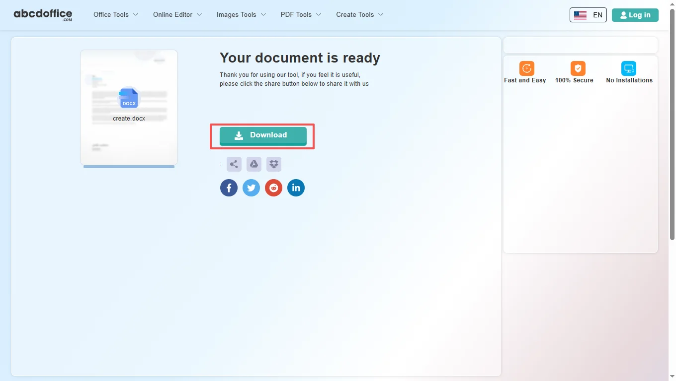 Stap 4: Download DOCX of PDF