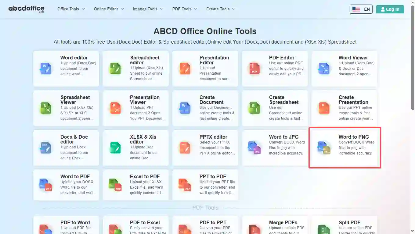 Stap 1: Open Word naar PNG op abcdoffice.com